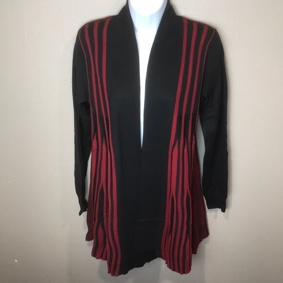 NY Collection Petite Striped Open-Front Cardigan women’s PS - Picture 2 of 9